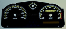 Cobalt Gloss Black and Yellow Gauge Face